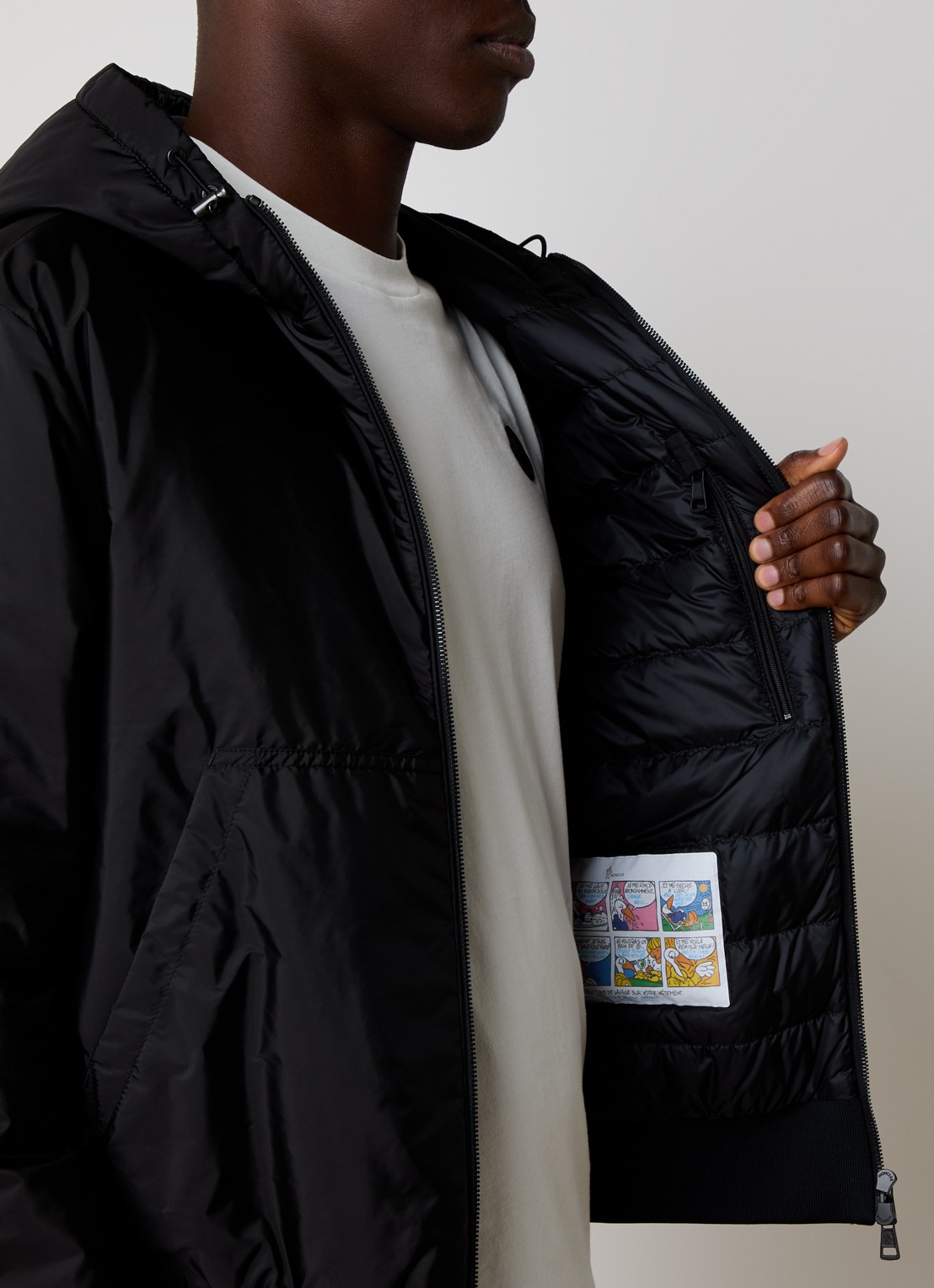 Moncler Poiliot jack met donsvulling en steekzakken - detail 5 zwart