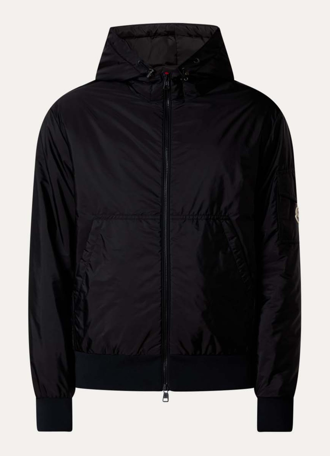 Moncler Poiliot jack met donsvulling en steekzakken - voorkant 2 zwart