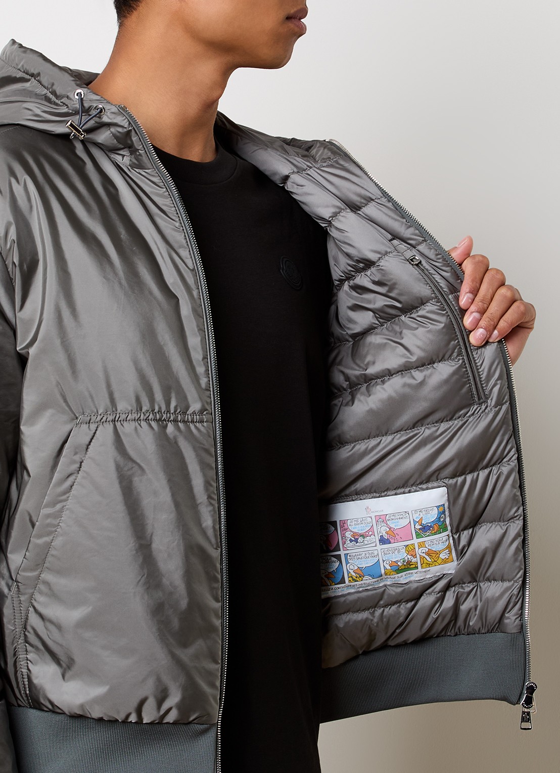 Moncler Poiliot jack met donsvulling en steekzakken - detail 4 grijs