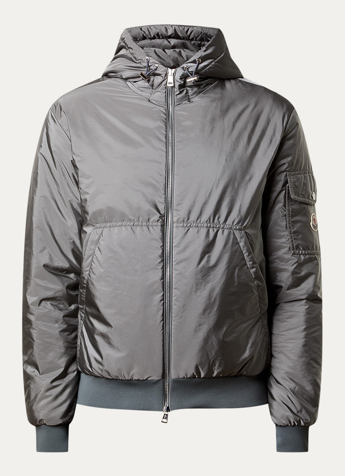 Moncler Poiliot jack met donsvulling en steekzakken - voorkant 5 grijs
