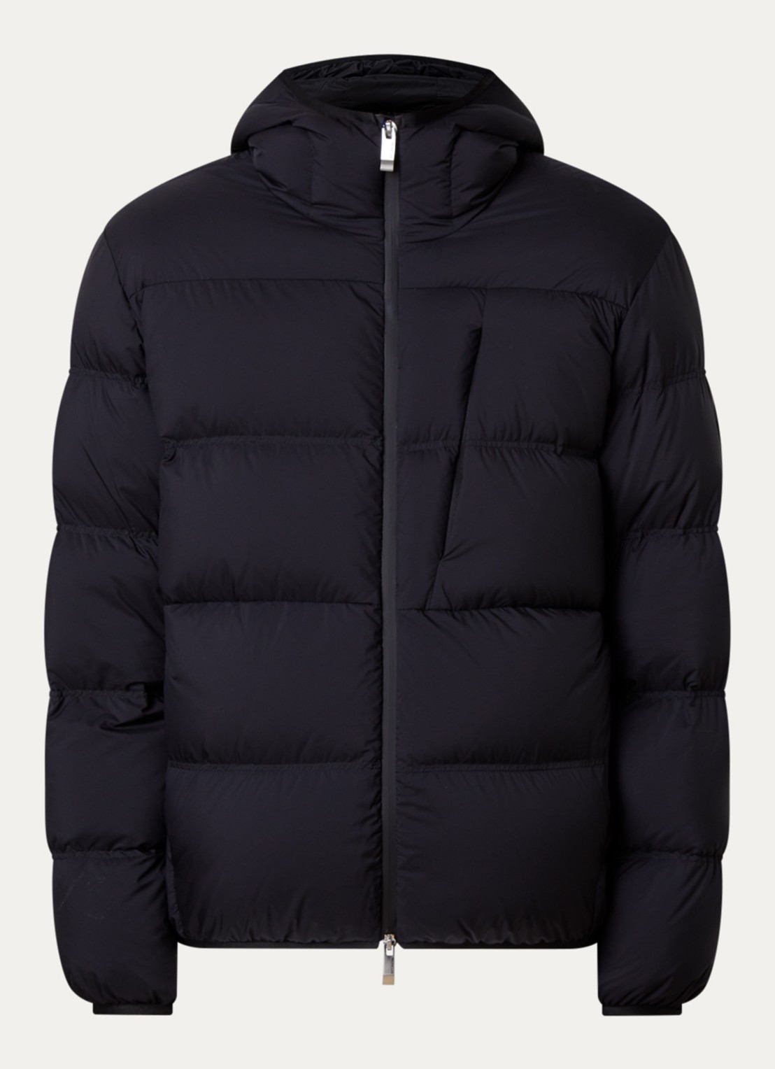 Moncler Poitevin puffer jack met donsvulling - voorkant 3 zwart