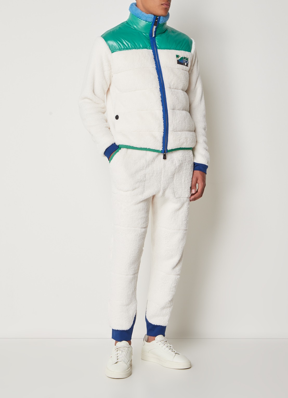 Moncler Polartec tapered fit joggingbroek van fleece - voorkant 6 wit