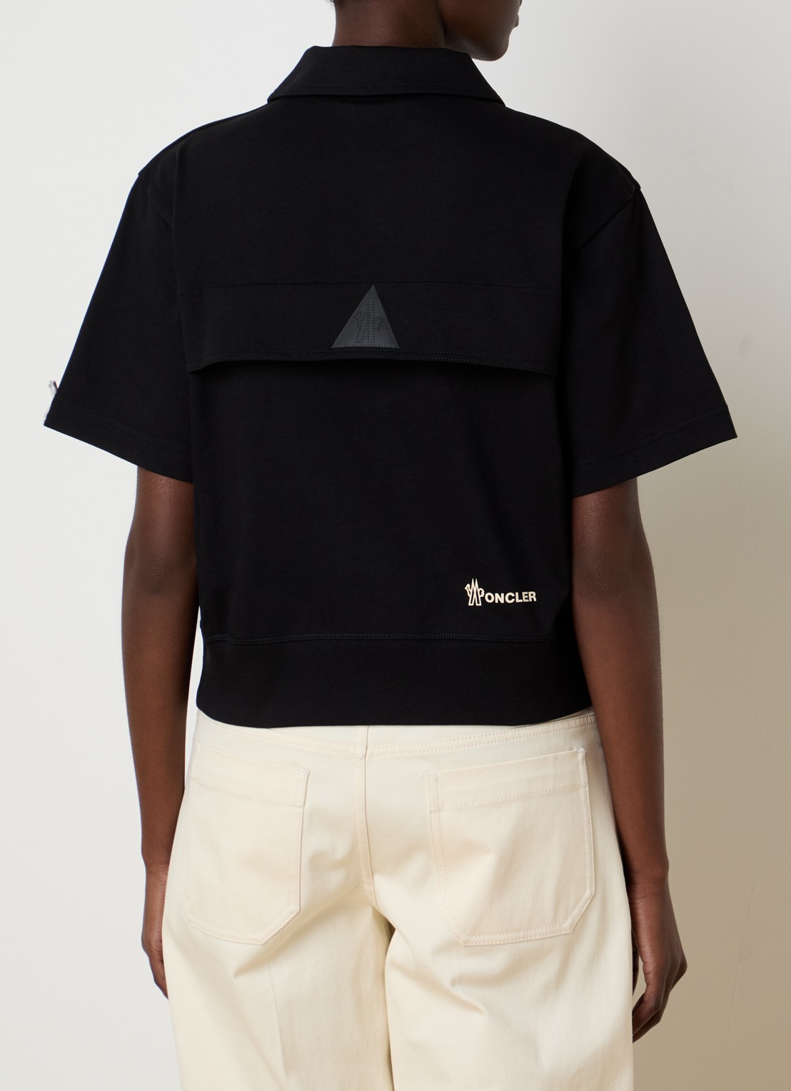 Moncler Polo met logoborduring - achterkant 5 zwart