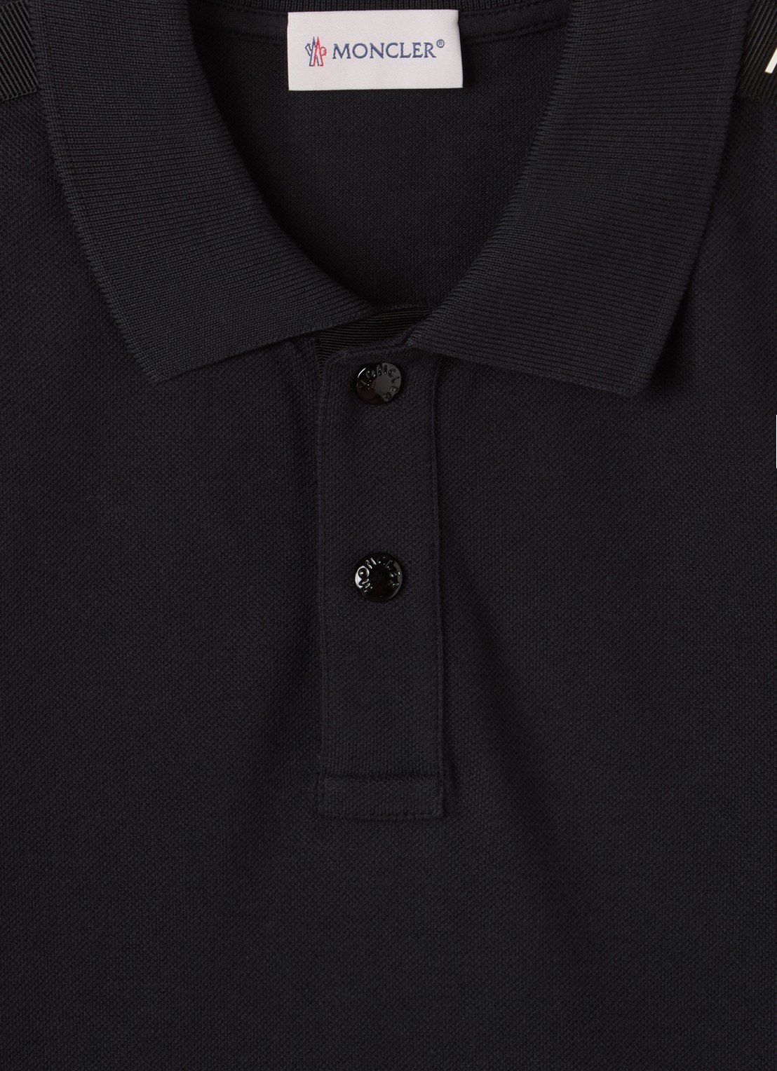 Moncler Polo van piqué katoen met logo - detail 3 zwart