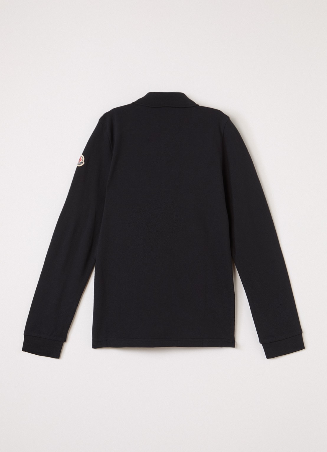 Moncler Polo van piqué katoen met logo - voorkant 2 zwart
