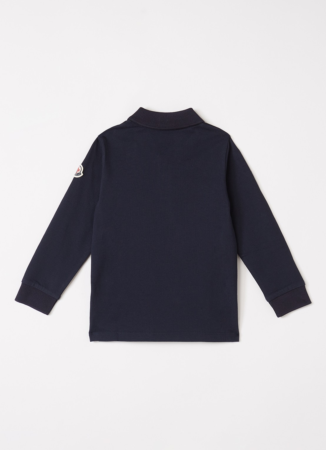 Moncler Polo van piqué katoen met logo - voorkant 2 donkerblauw