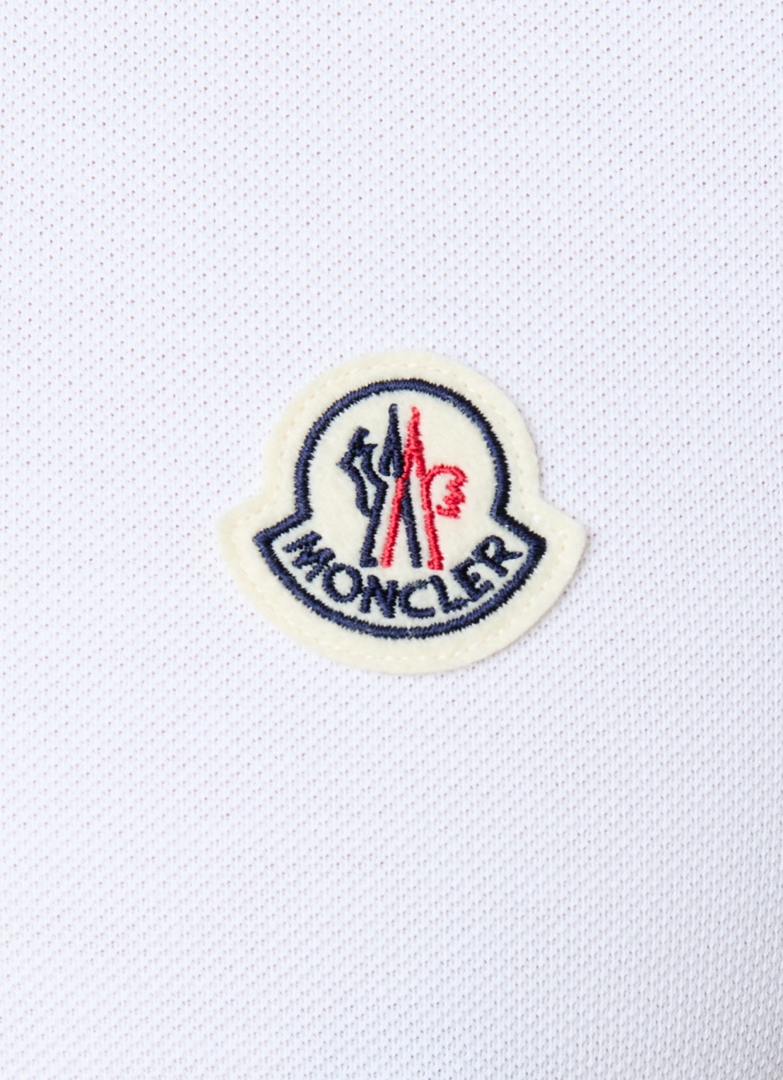 Moncler Polo van piqué katoen - detail 3 wit