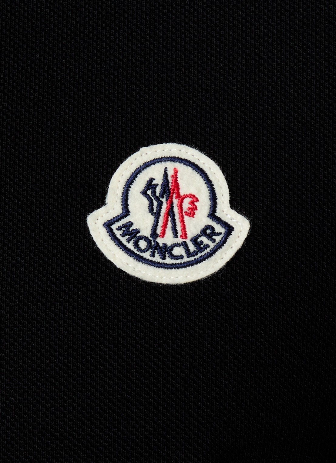 Moncler Polo van piqué katoen - detail 4 zwart