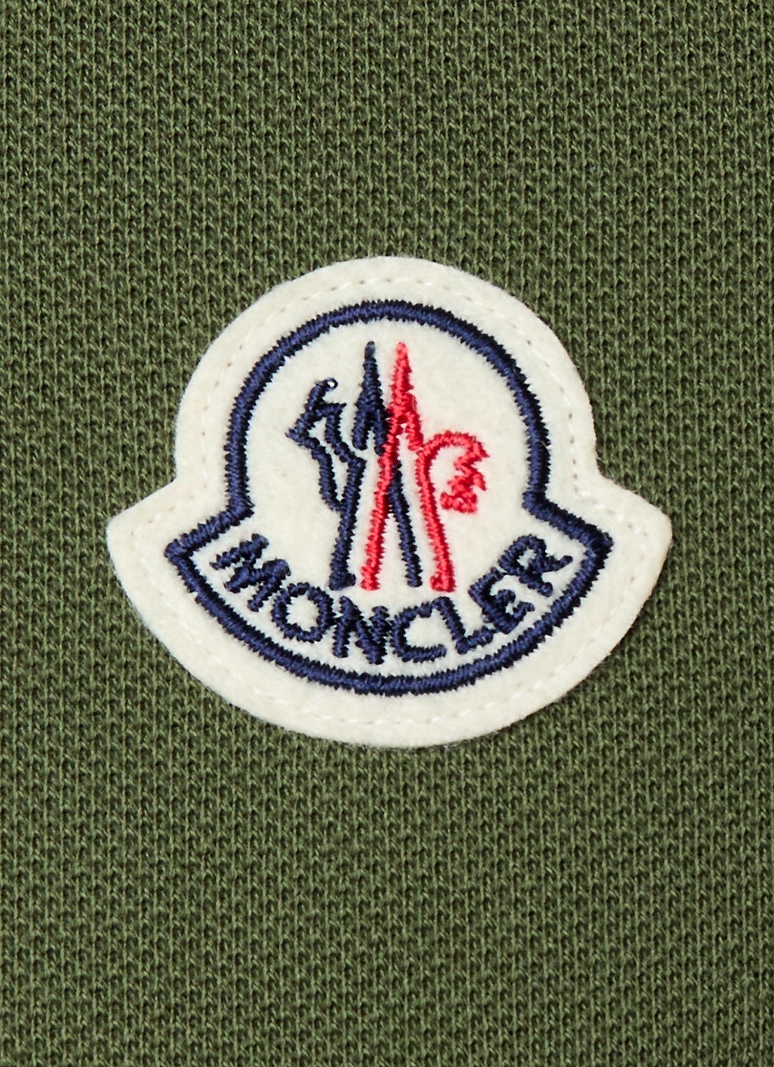 Moncler Polo van piqué katoen - detail 2 bronsgroen