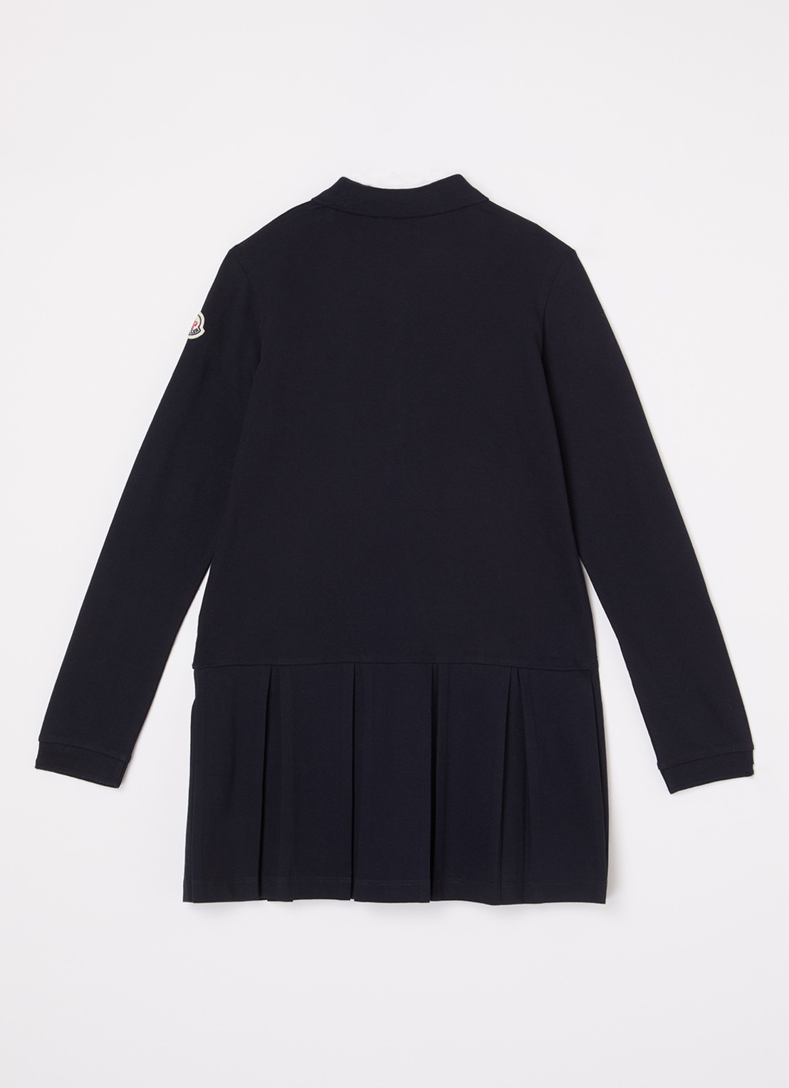 Moncler Polojurk van piqué katoen met logo - achterkant donkerblauw
