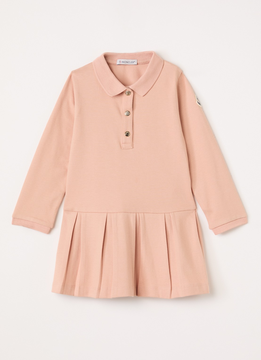 Moncler Polojurk van piqué katoen - voorkant roze
