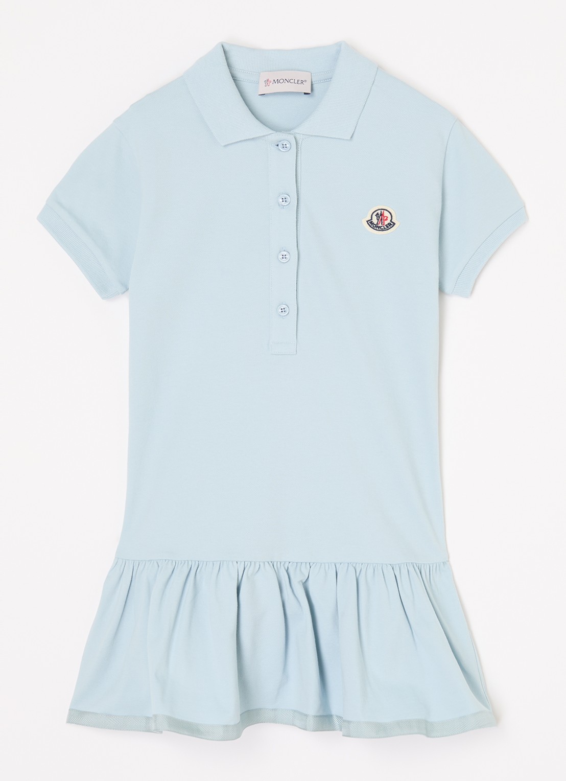 Moncler Polojurk van piqué katoen - voorkant lichtblauw