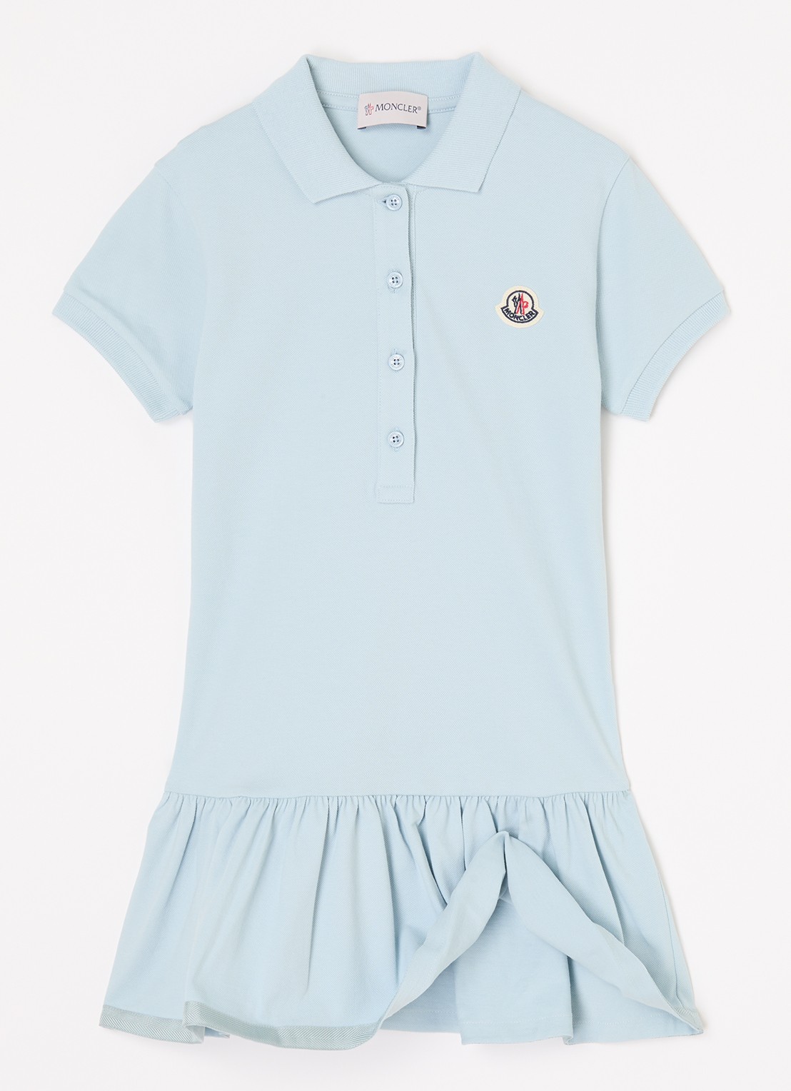 Moncler Polojurk van piqué katoen - voorkant 2 lichtblauw