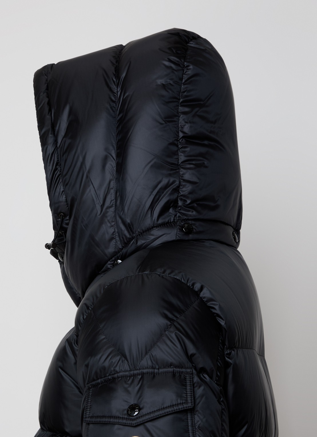 Moncler Puffer jack met donsvulling en ritszakken - detail 6 zwart