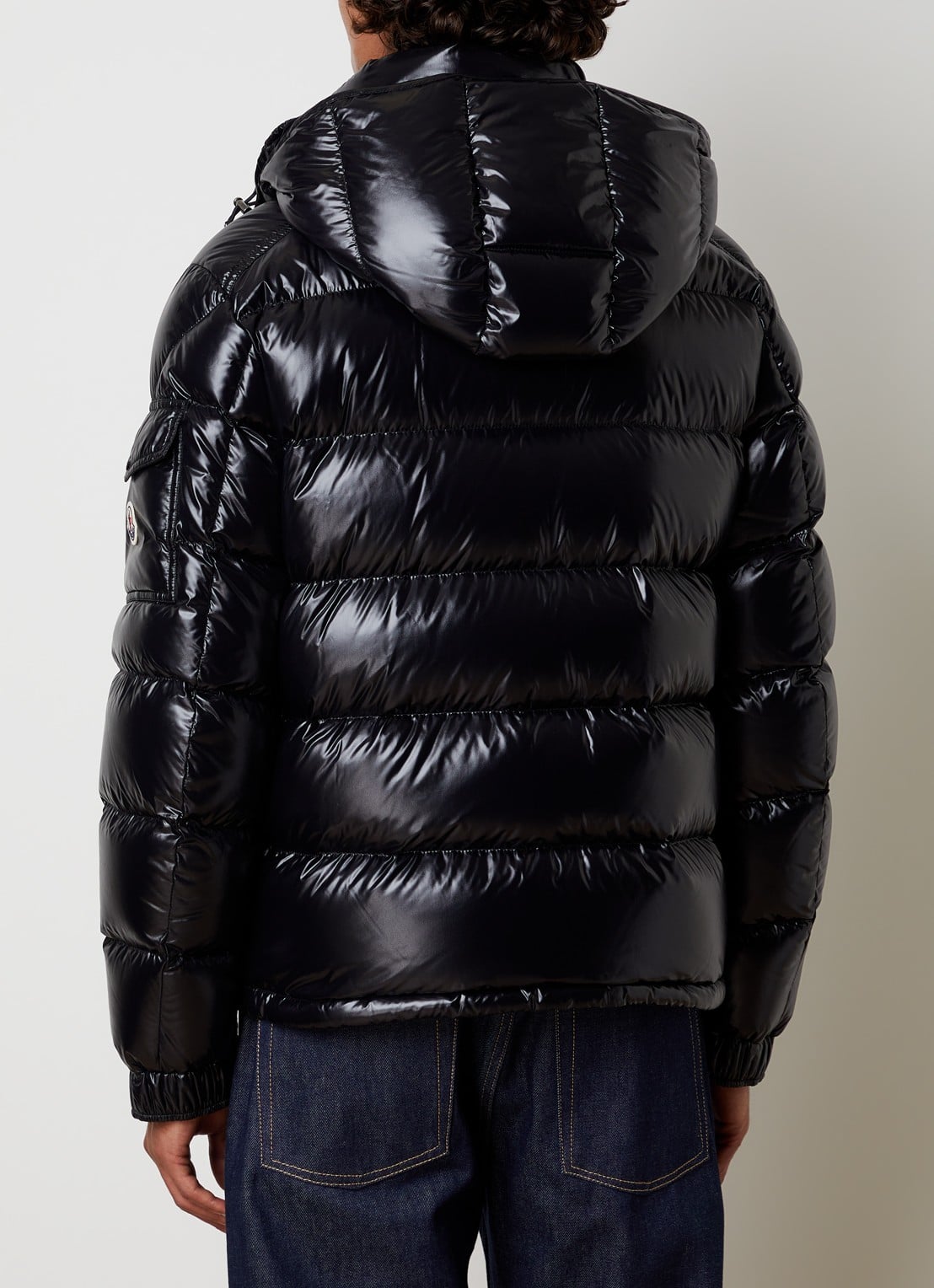 Moncler Puffer jack met donsvulling en ritszakken - achterkant 4 zwart