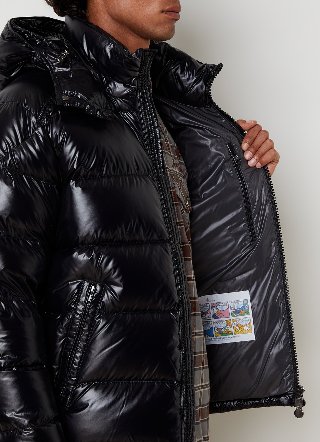 Moncler Puffer jack met donsvulling en ritszakken - detail 2 zwart