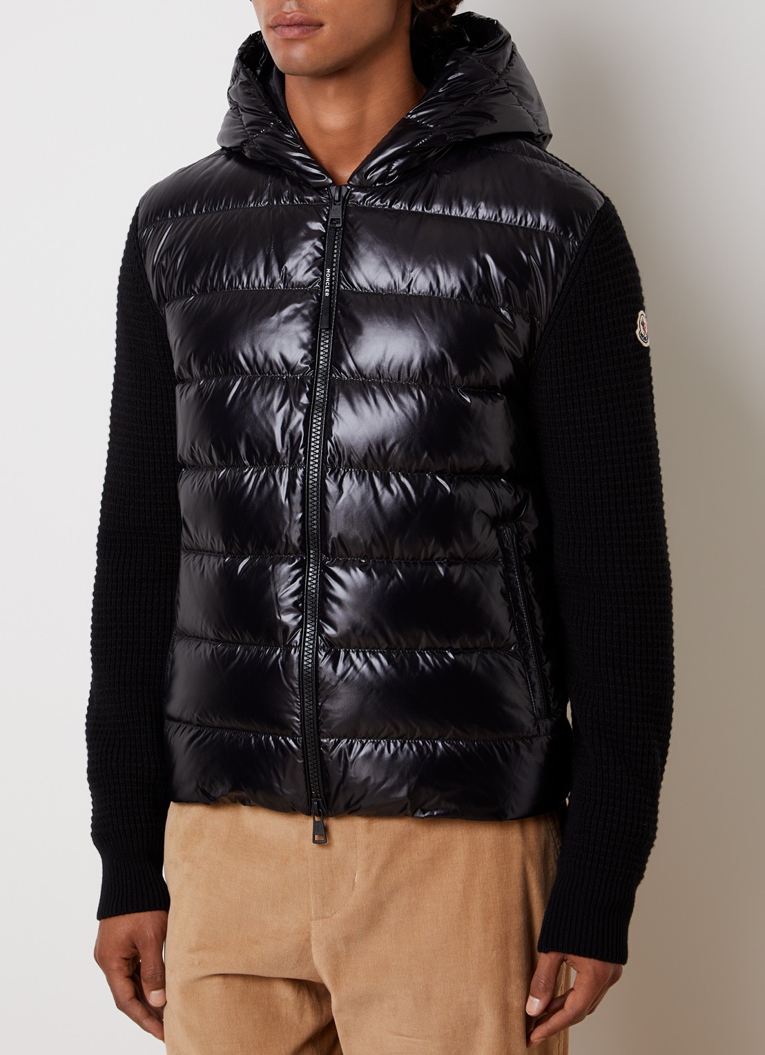 Moncler Puffer jack met donsvulling en ritszakken - detail 2 zwart