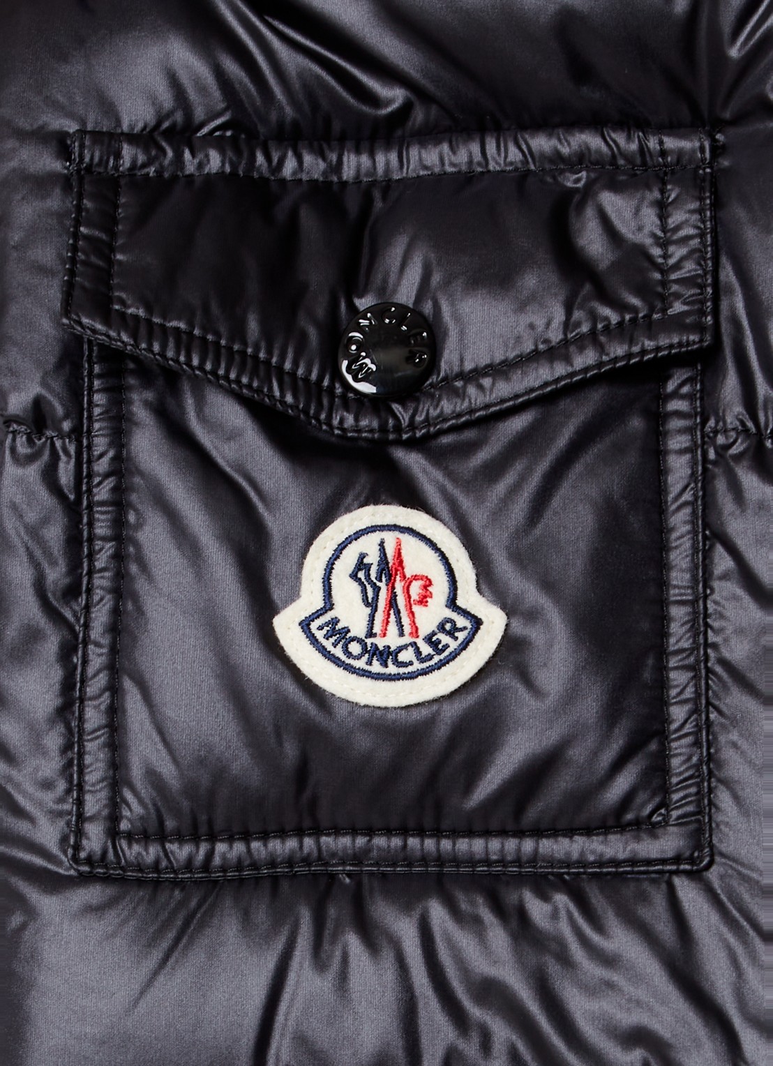 Moncler Puffer jas met donsvulling en details van fluweel - detail 3 zwart