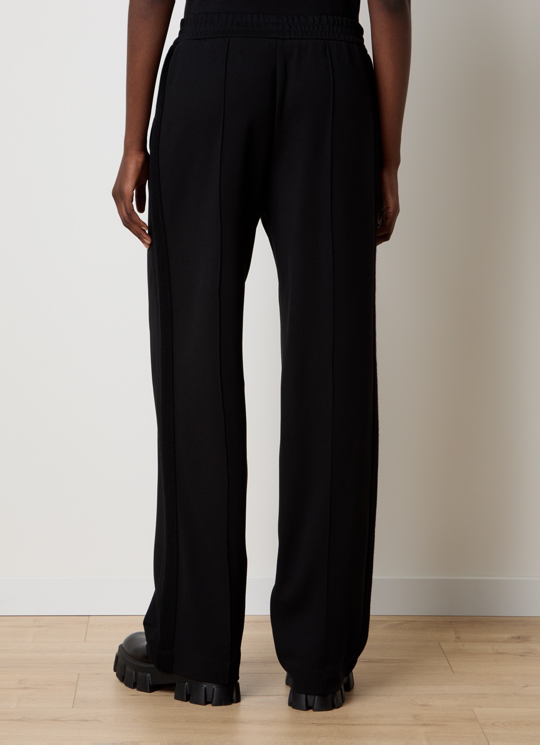 Moncler Punto Milano high waist straight fit trackpants met steekzakken en logo - achterkant zwart