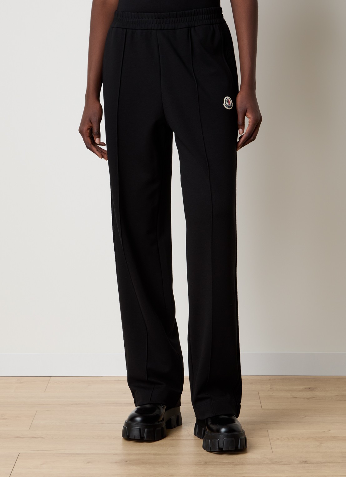Moncler Punto Milano high waist straight fit trackpants met steekzakken en logo - detail 2 zwart