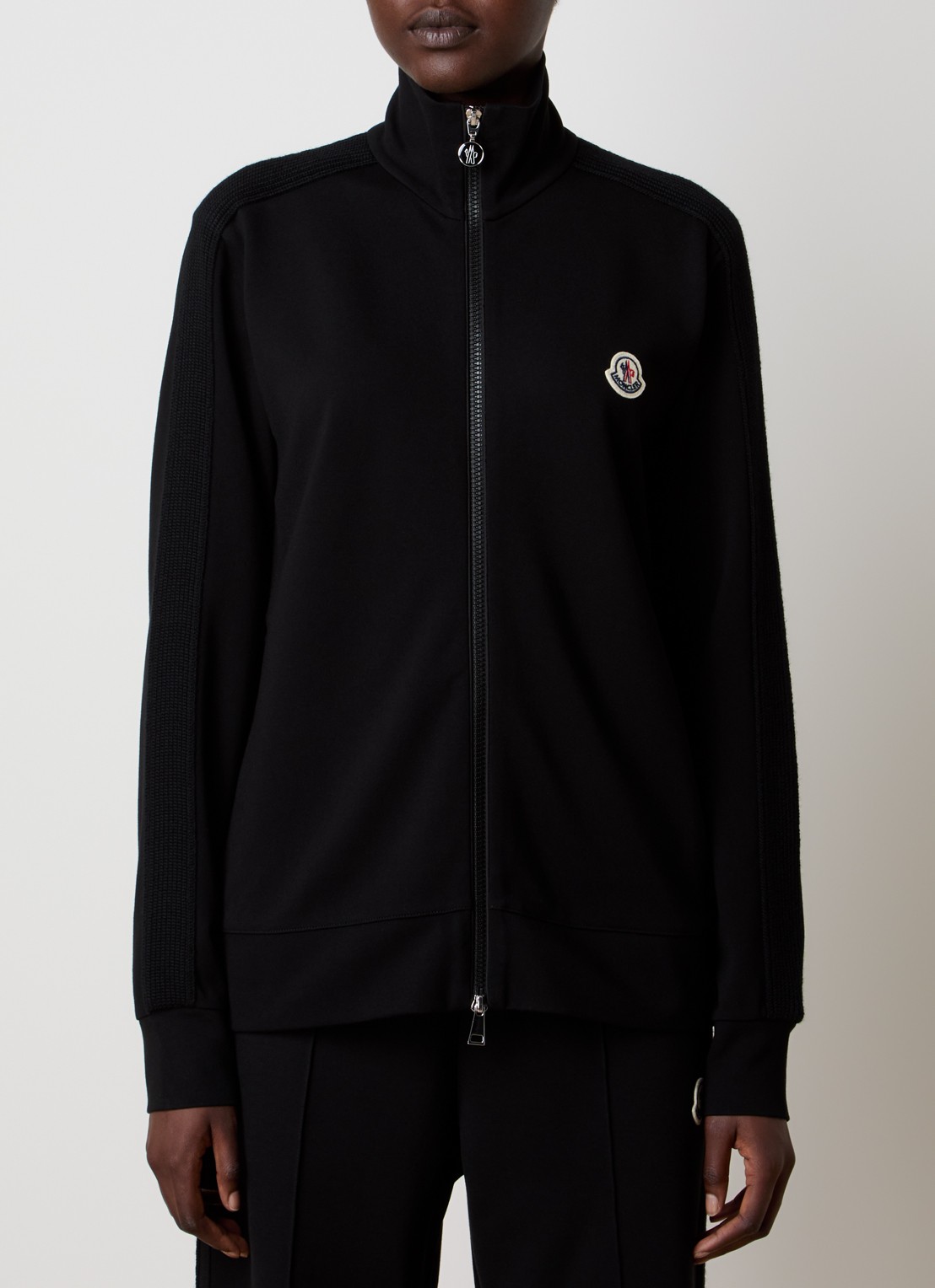 Moncler Punto Milano sweatvest met ritszakken en logo - detail 4 zwart