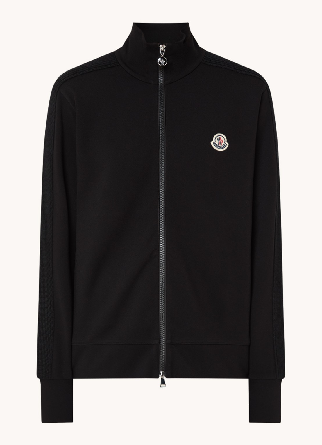Moncler Punto Milano sweatvest met ritszakken en logo - voorkant 2 zwart