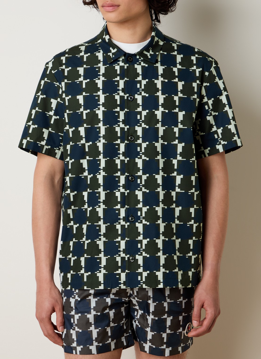 Moncler Regular fit overhemd met grafische print en logo - detail 2 legergroen