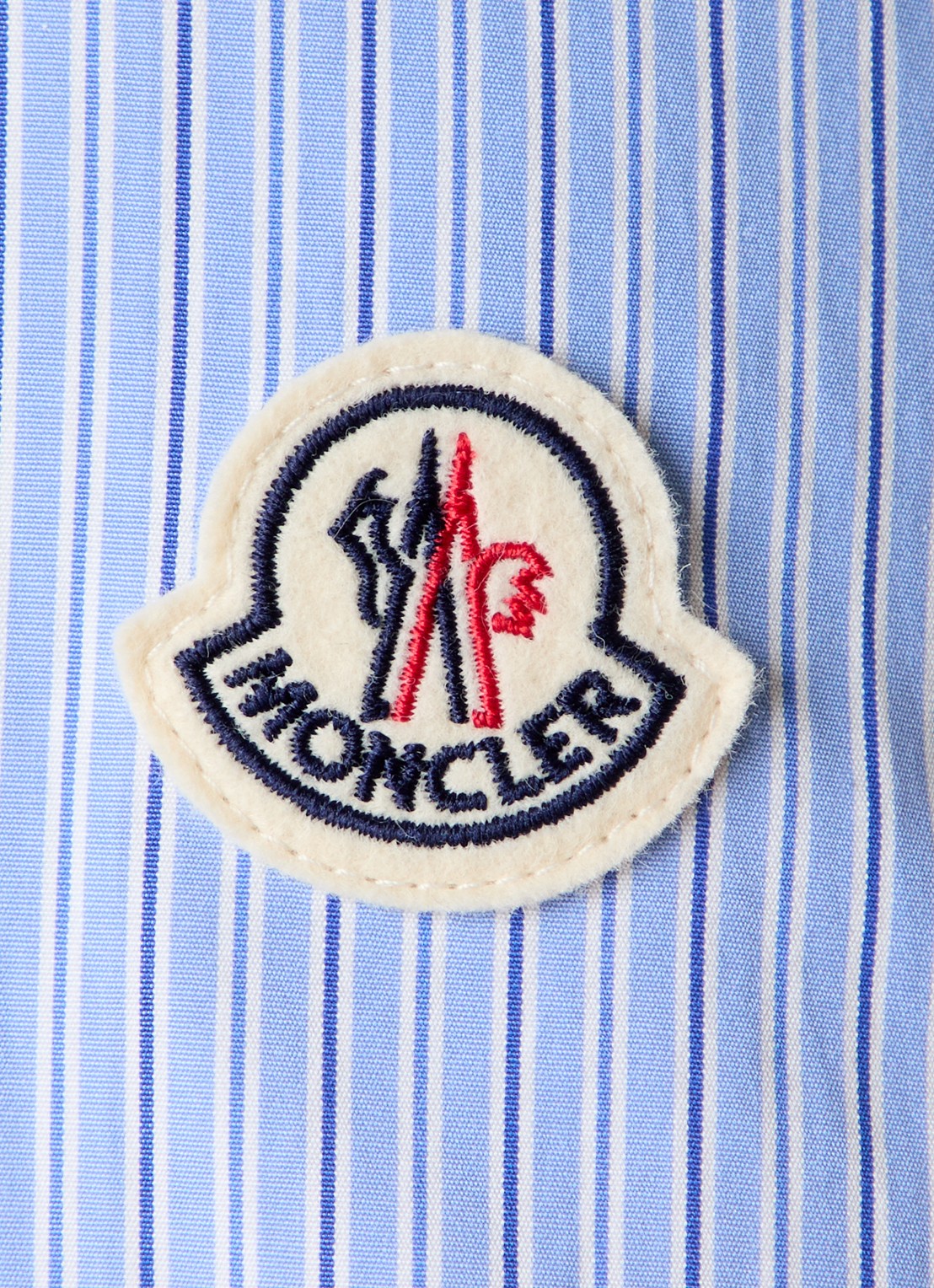 Moncler Regular fit overhemd met streepdessin  - detail 3 staalblauw