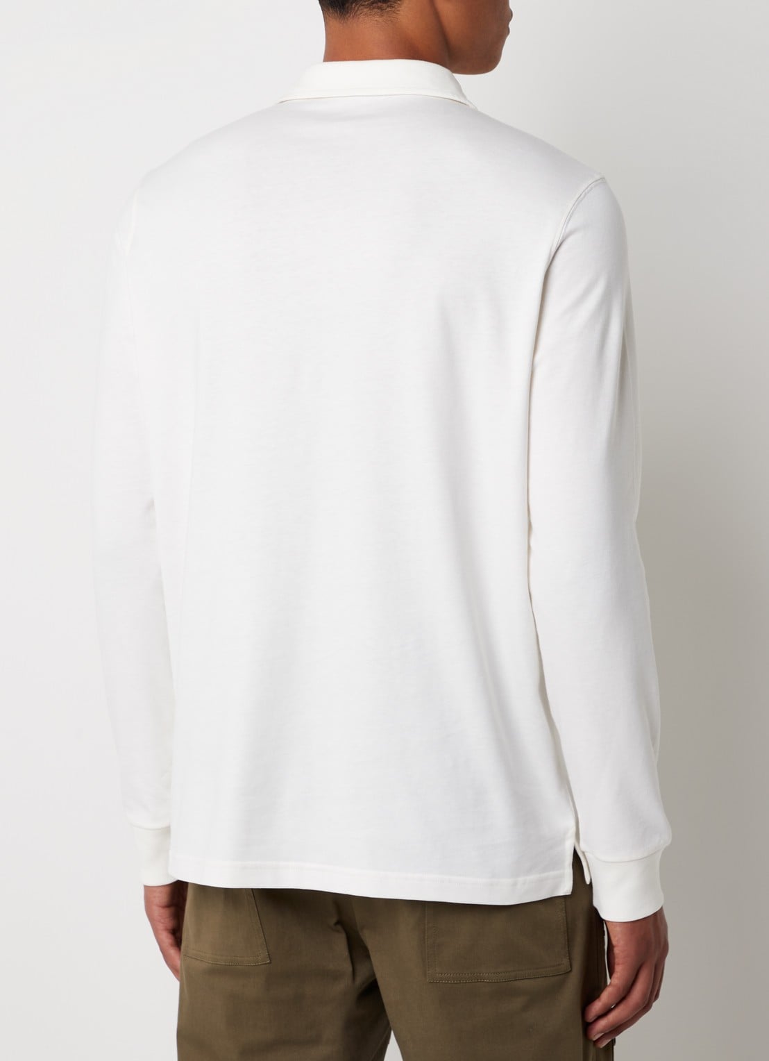 Moncler Regular fit polo met logo - achterkant gebroken wit