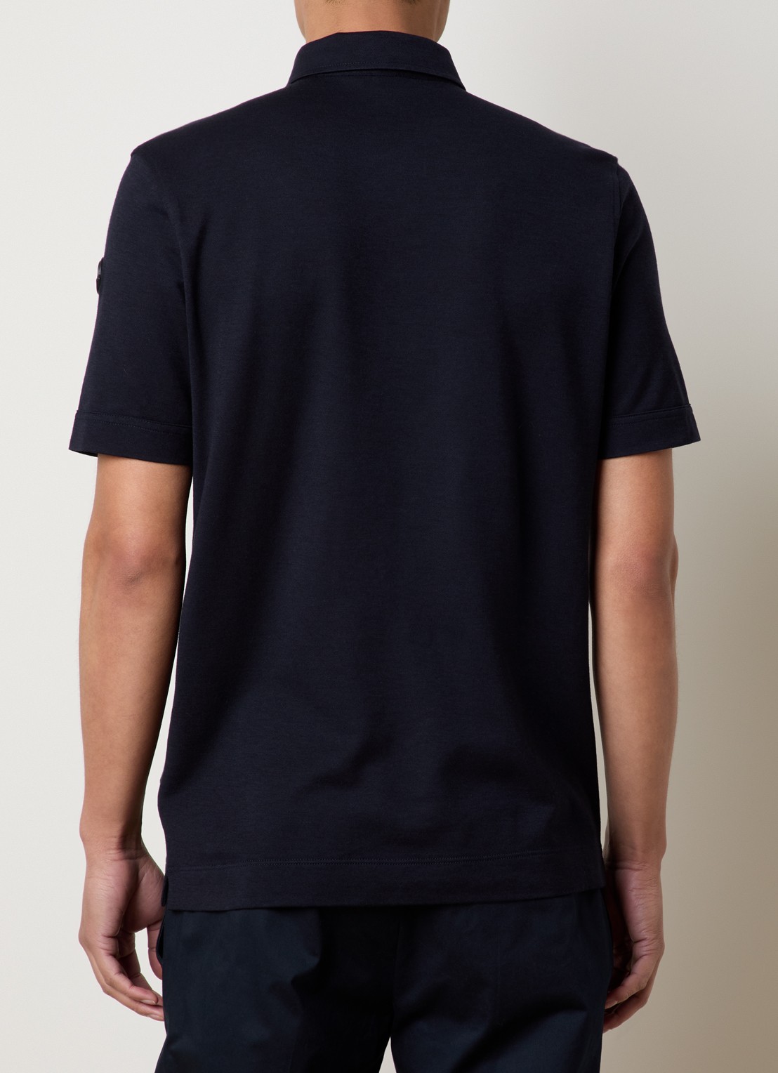 Moncler Regular fit polo  met logo - achterkant 3 donkerblauw