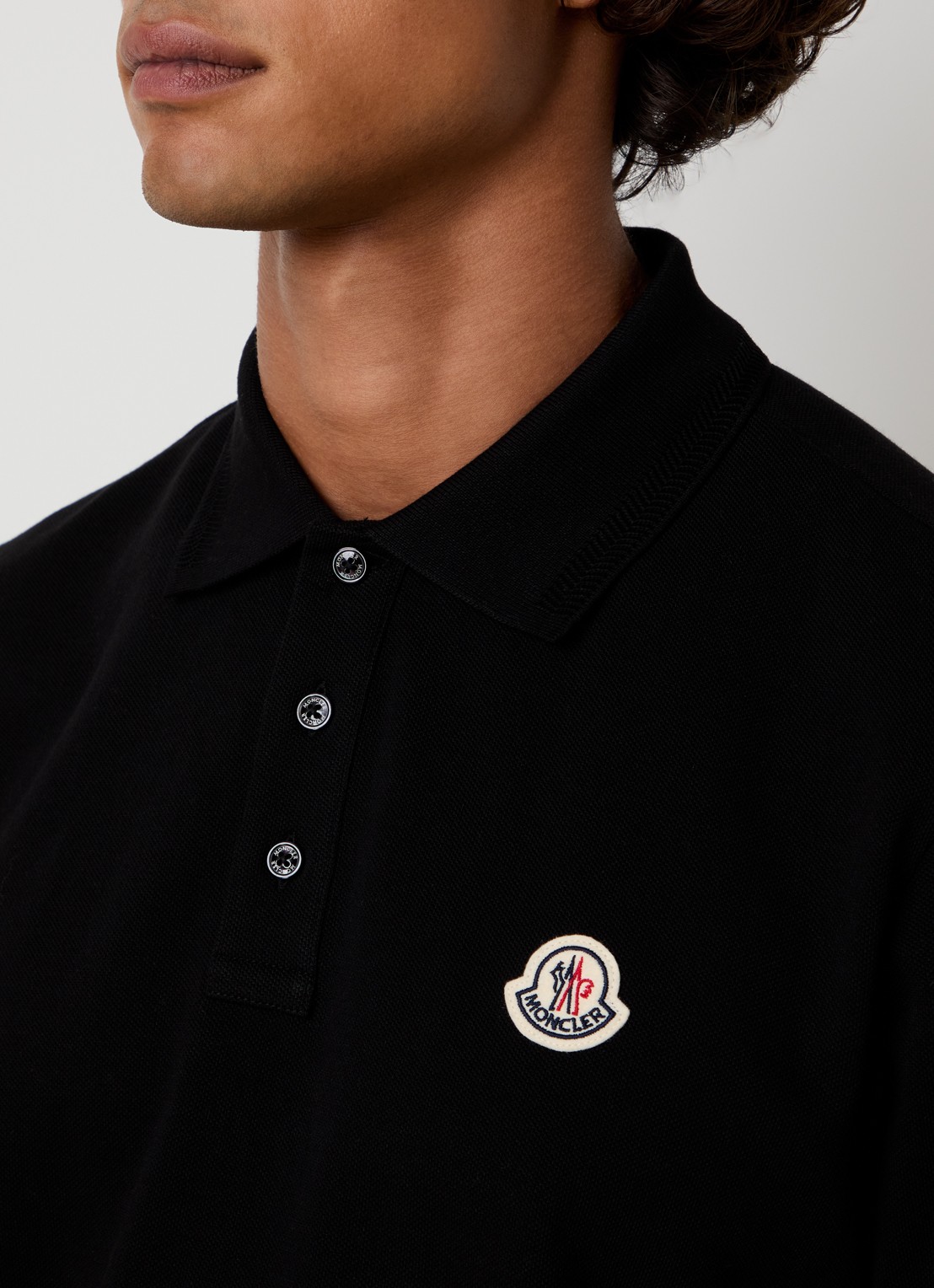 Moncler Regular fit polo met logo - detail 5 zwart