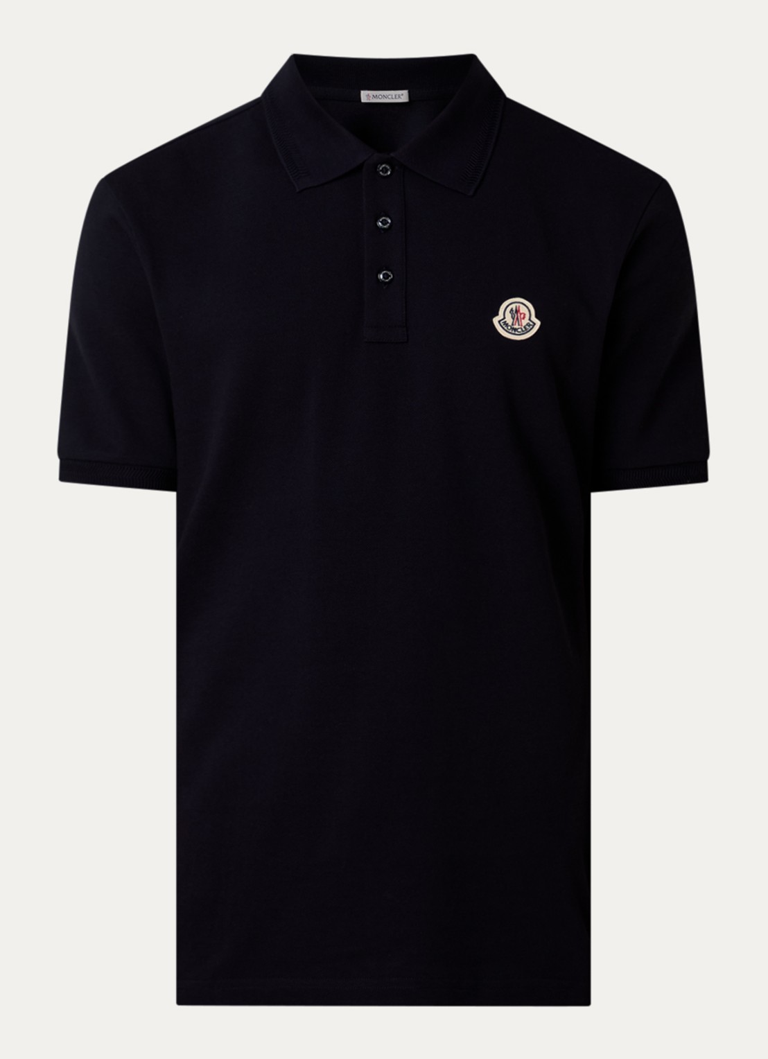 Moncler Regular fit polo met logo - voorkant 4 donkerblauw