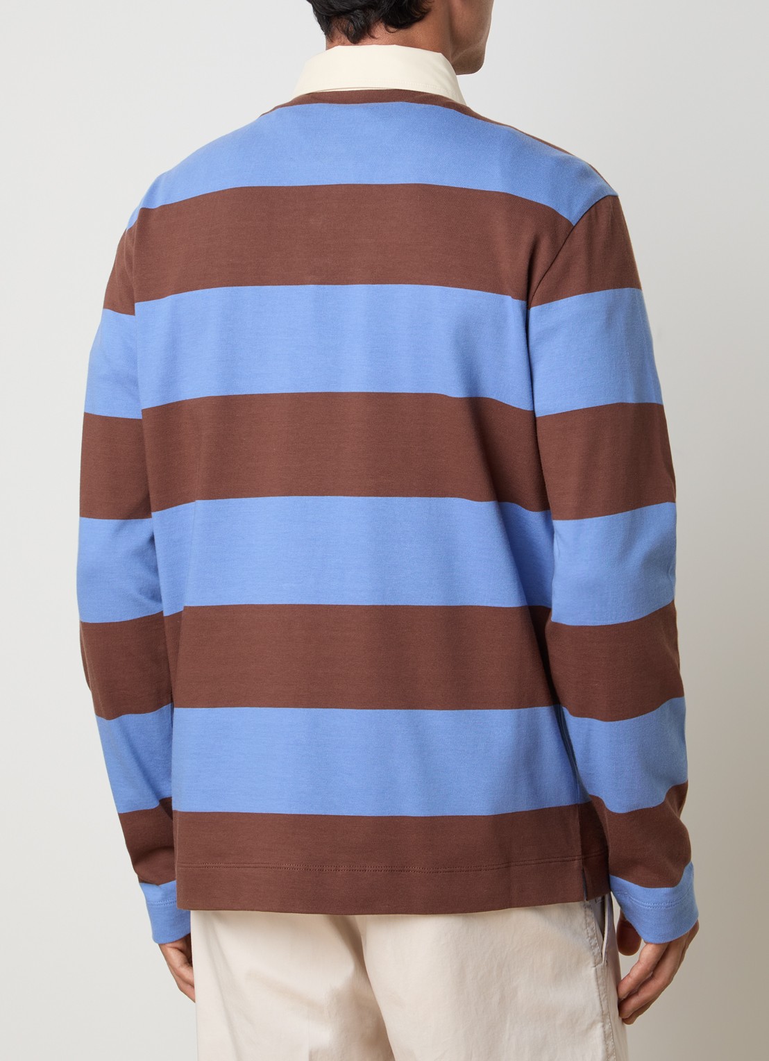 Moncler Regular fit polo met streepprint - achterkant blauw