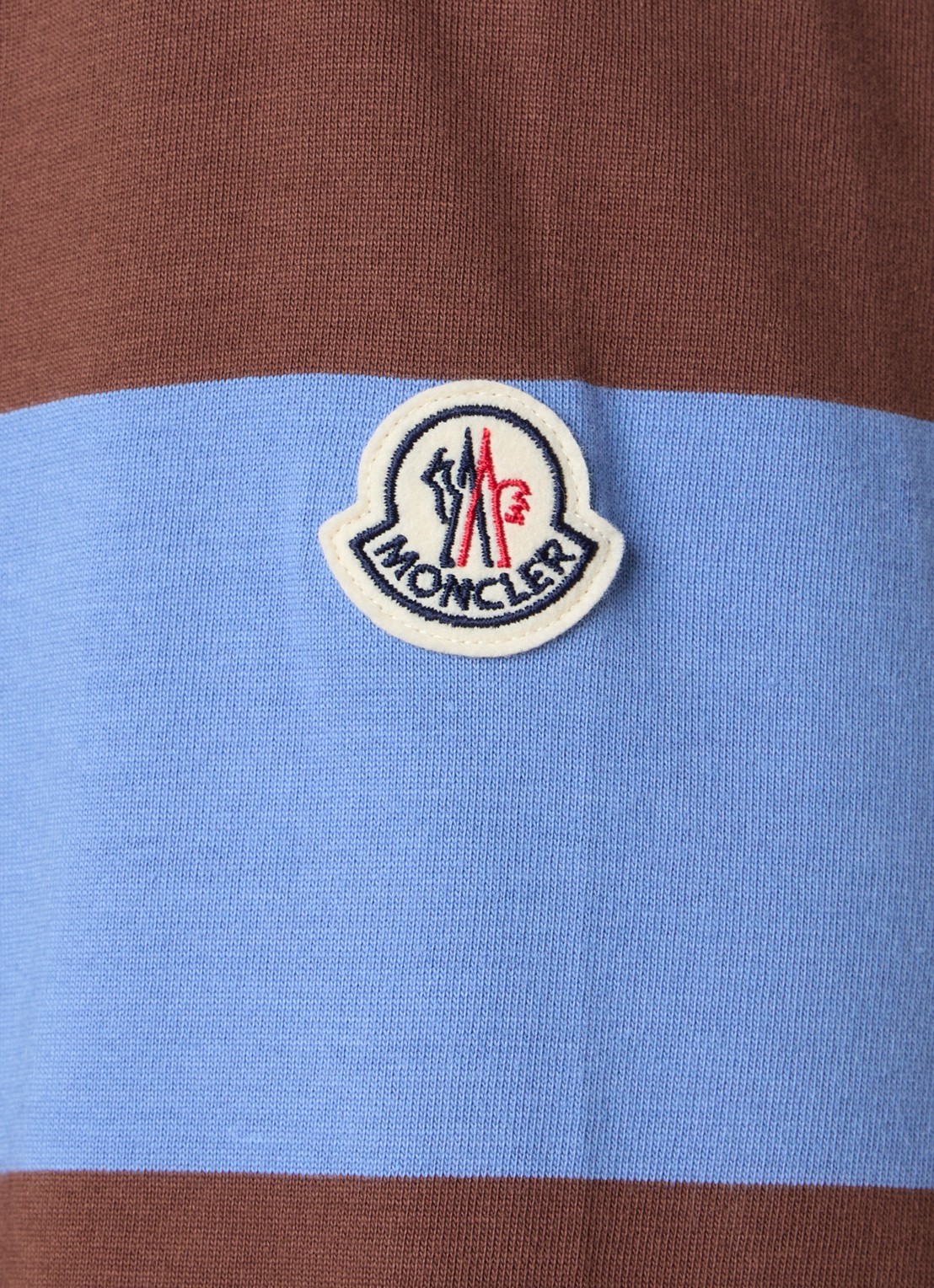 Moncler Regular fit polo met streepprint - detail 3 blauw