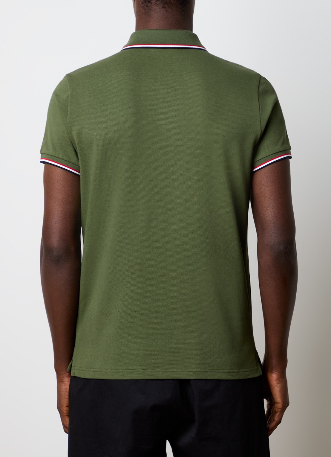 Moncler Regular fit polo van piqué katoen met logo - achterkant legergroen
