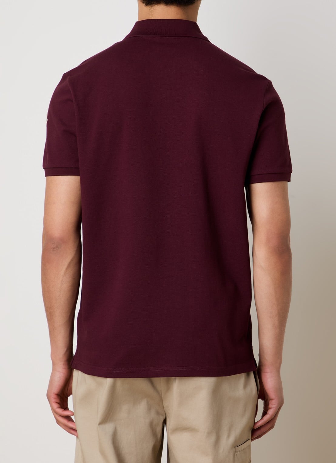 Moncler Regular fit polo van piqué katoen met logo - achterkant bordeauxrood