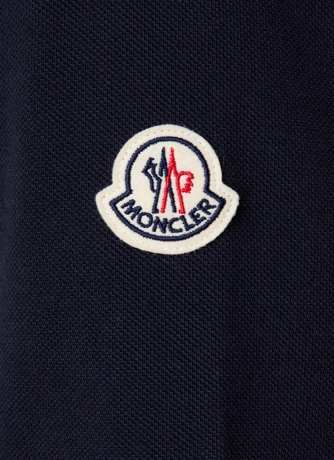 Moncler Regular fit polo van piqué katoen met logo - detail 5 blauw
