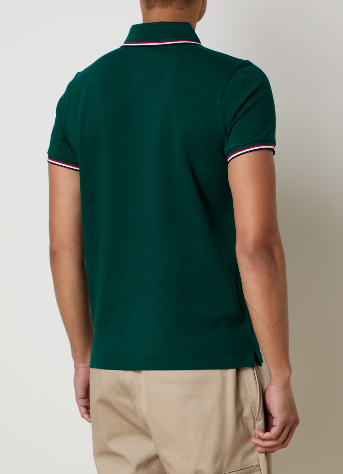 Moncler Regular fit polo van piqué katoen met logo - achterkant 5 donkergroen