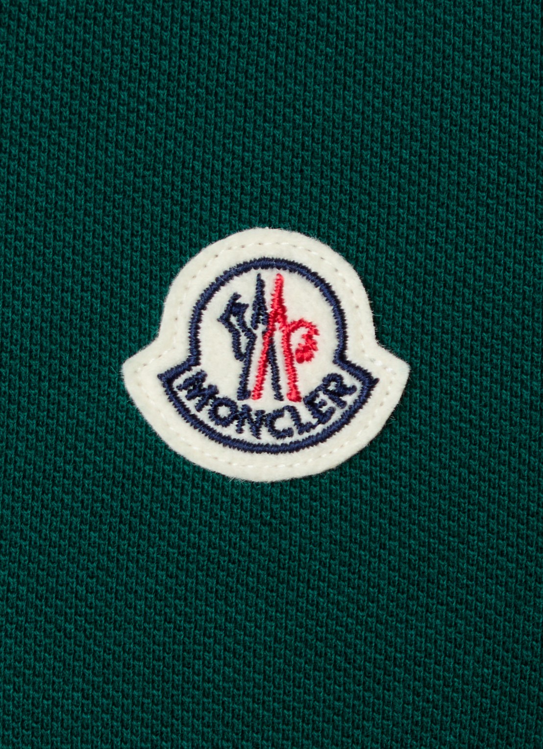Moncler Regular fit polo van piqué katoen met logo - detail 4 donkergroen