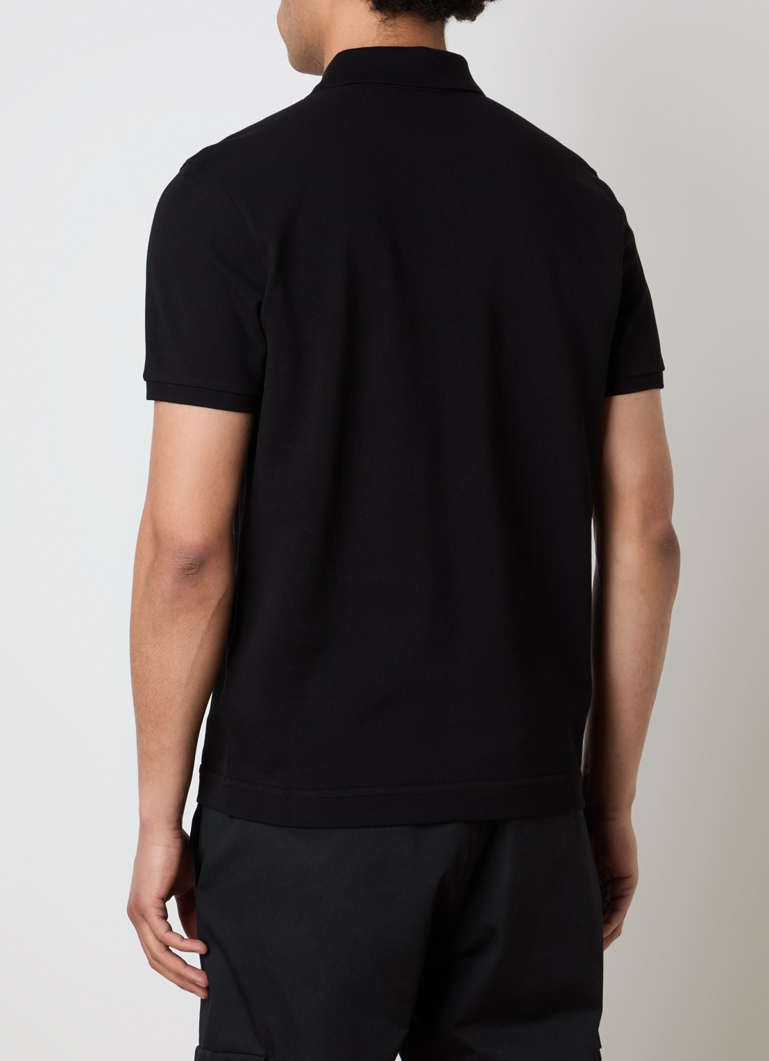 Moncler Regular fit polo van piqué katoen met logo - achterkant zwart