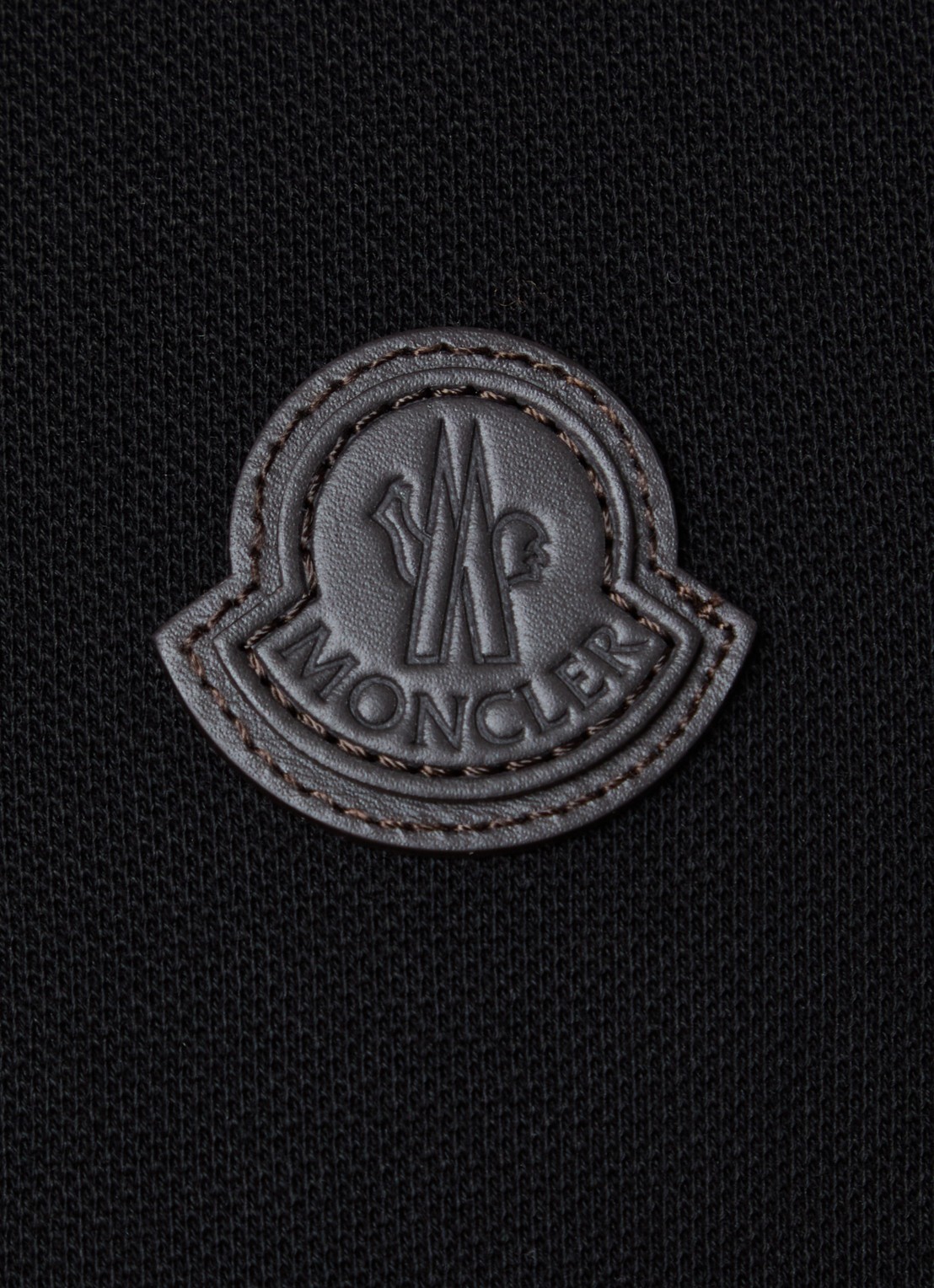 Moncler Regular fit polo van piqué katoen met logo - detail 3 zwart