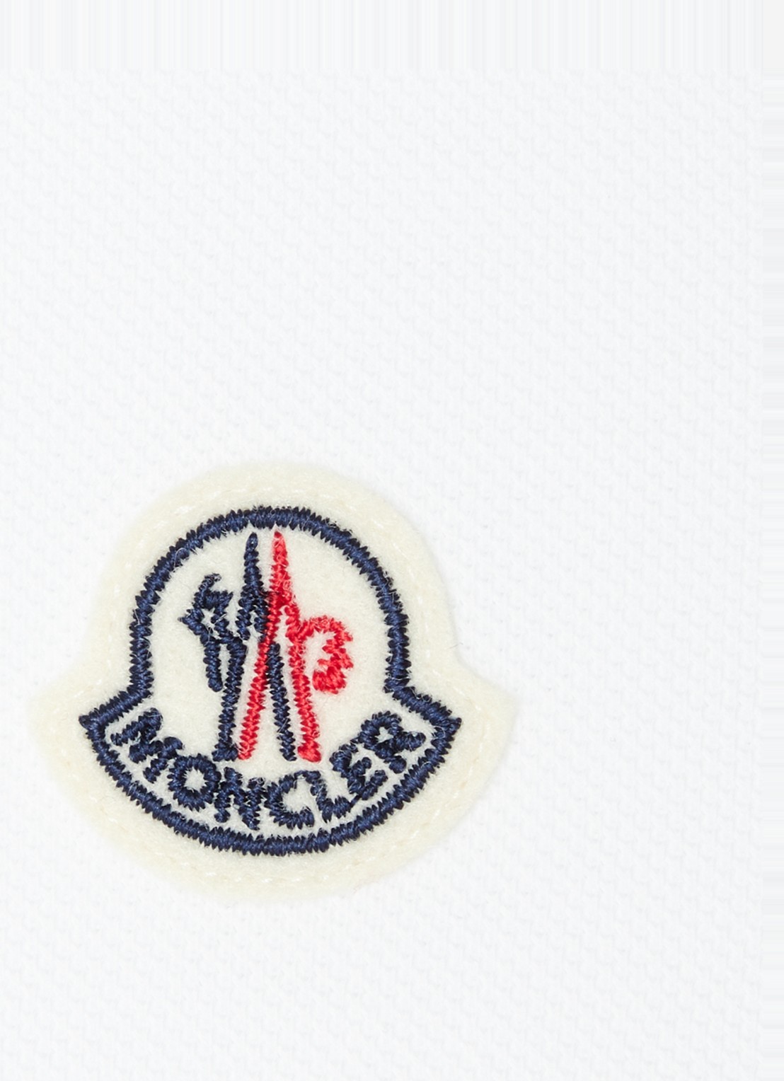 Moncler Regular fit polo van piqué katoen met logoborduring - detail 4 wit