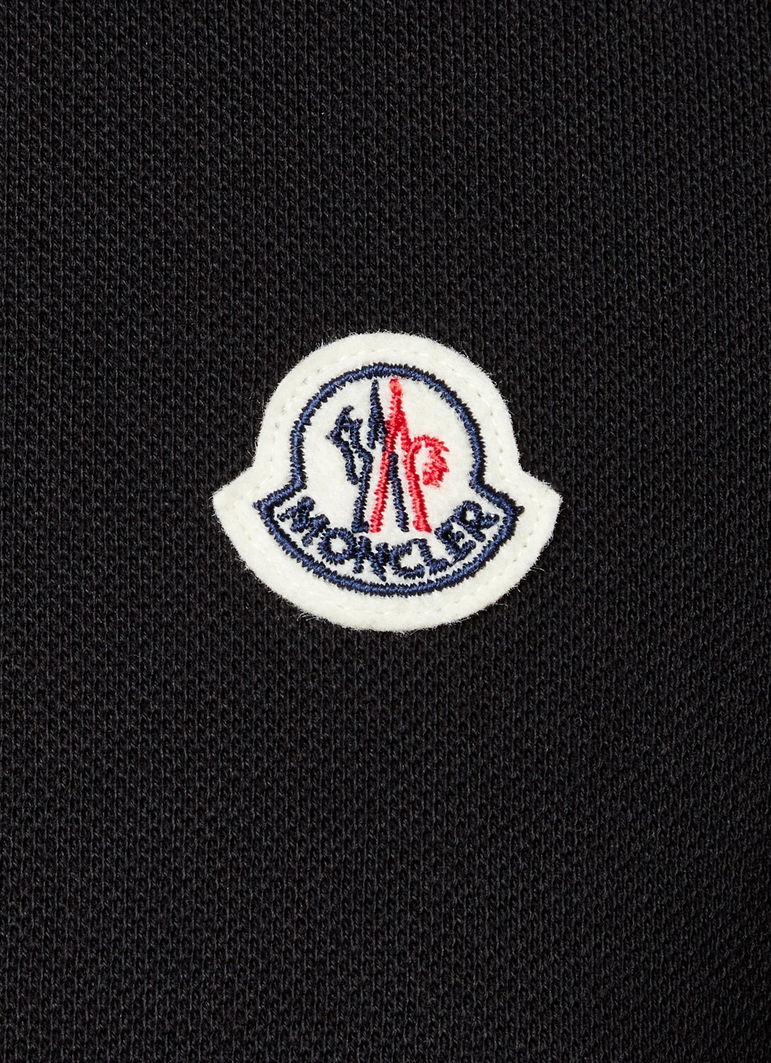 Moncler Regular fit polo van piqué katoen met logoborduring - detail 2 zwart