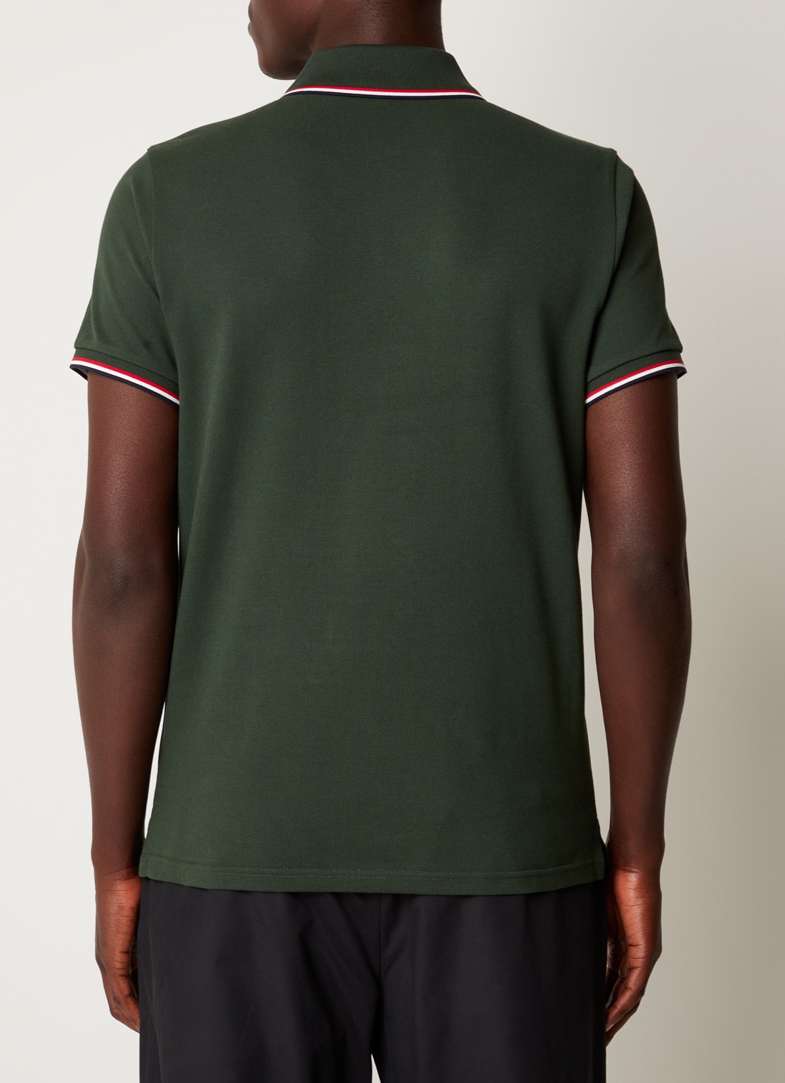 Moncler Regular fit polo van piqué katoen met logoborduring - achterkant 5 donkergroen