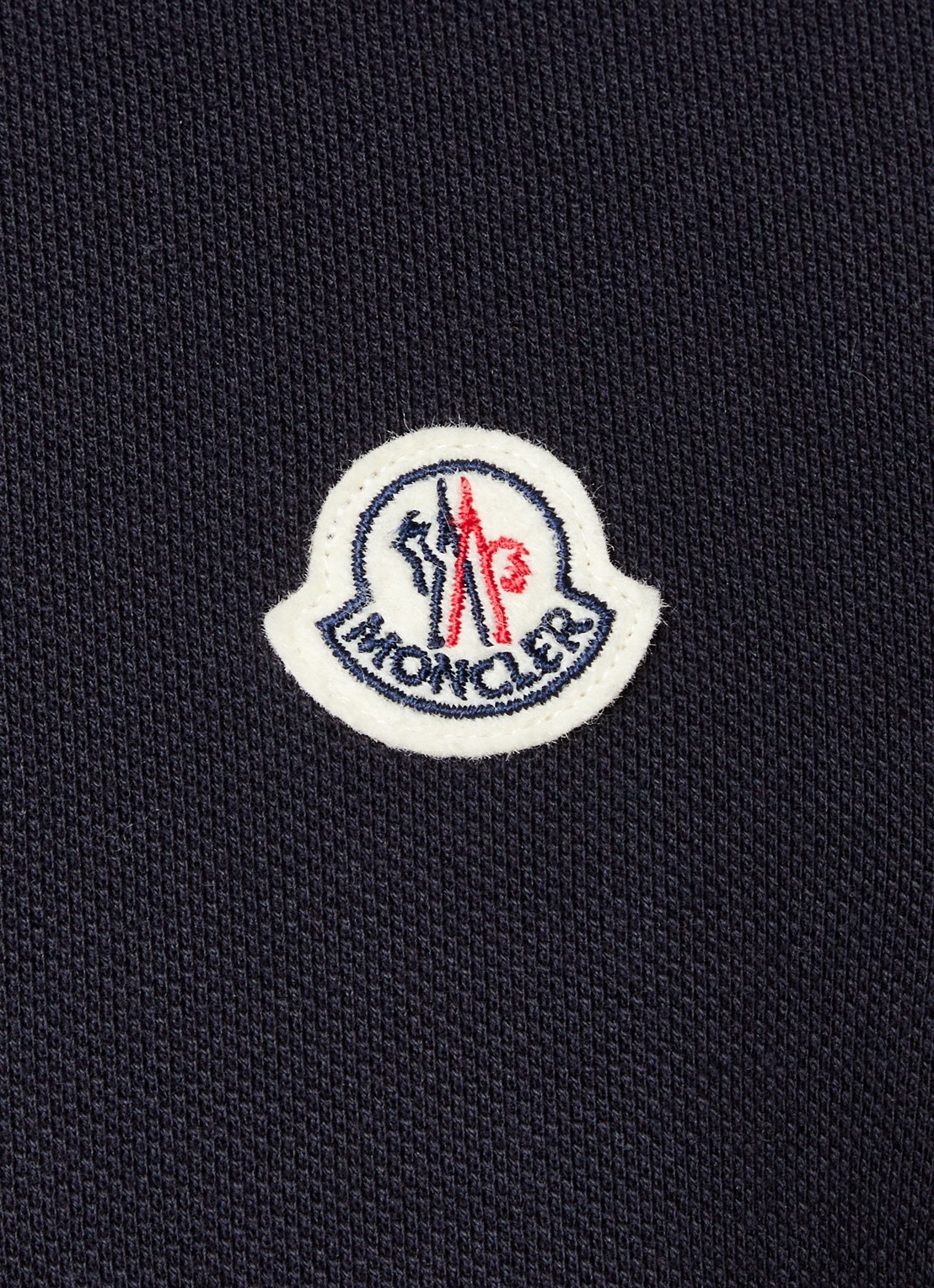 Moncler Regular fit polo van piqué katoen met logoborduring - detail 5 blauw