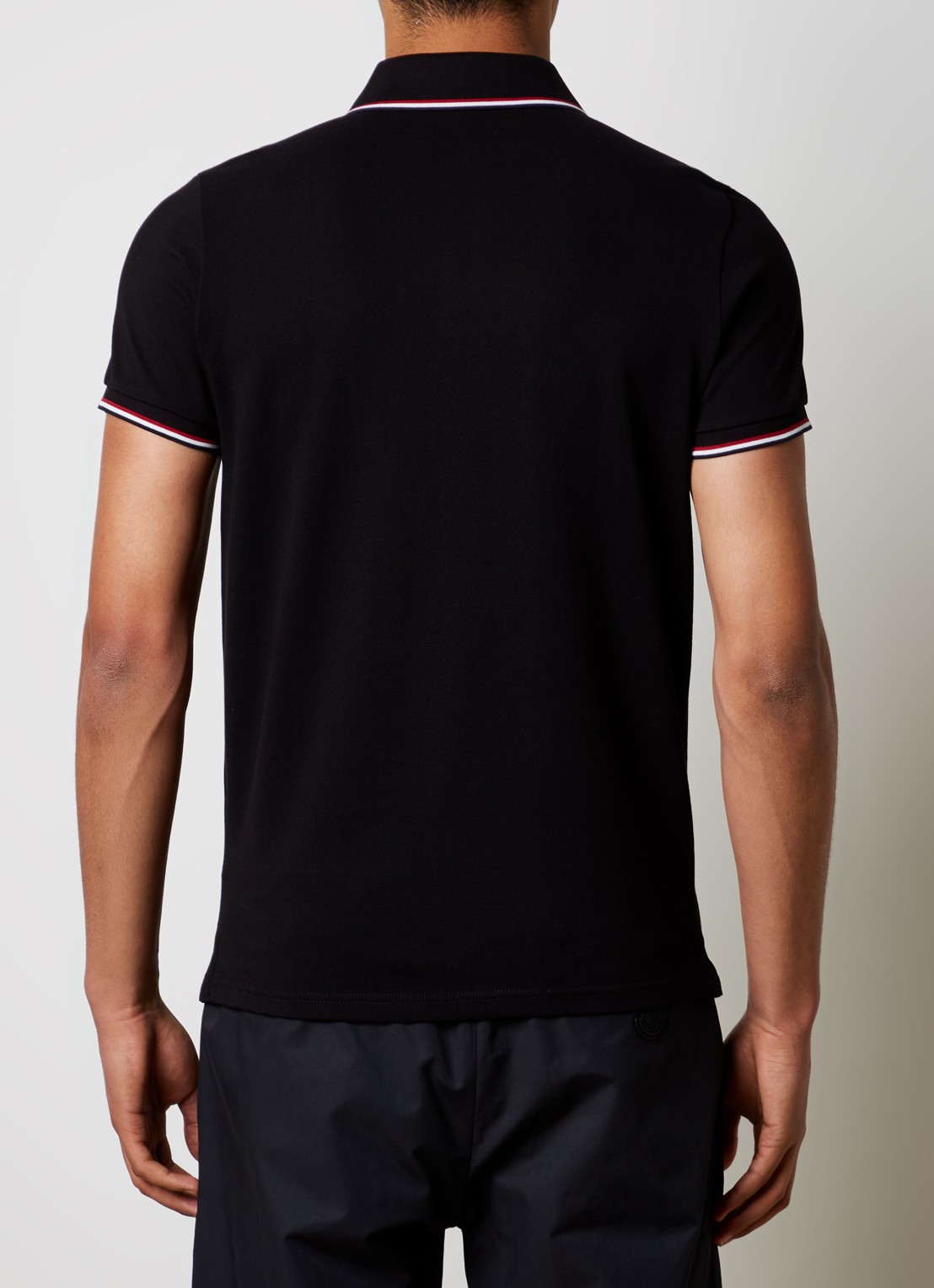 Moncler Regular fit polo van piqué katoen met logoborduring - achterkant zwart
