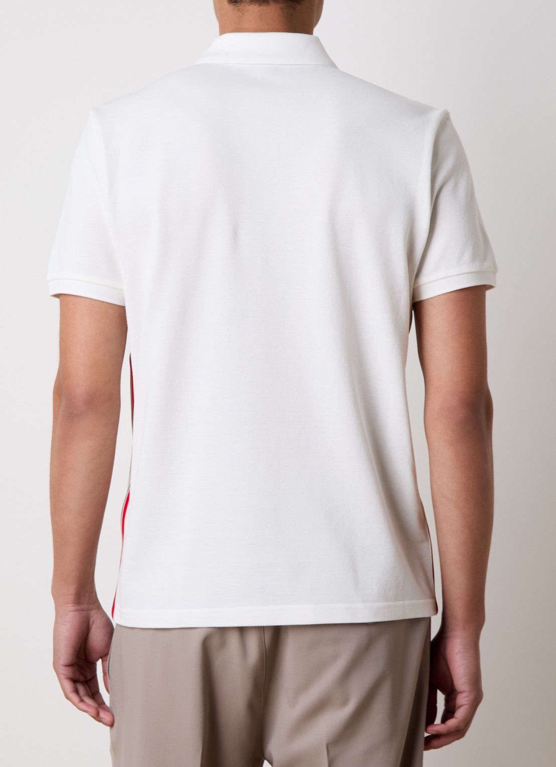 Moncler Regular fit polo van piqué katoen met logoborduring - achterkant 3 wit