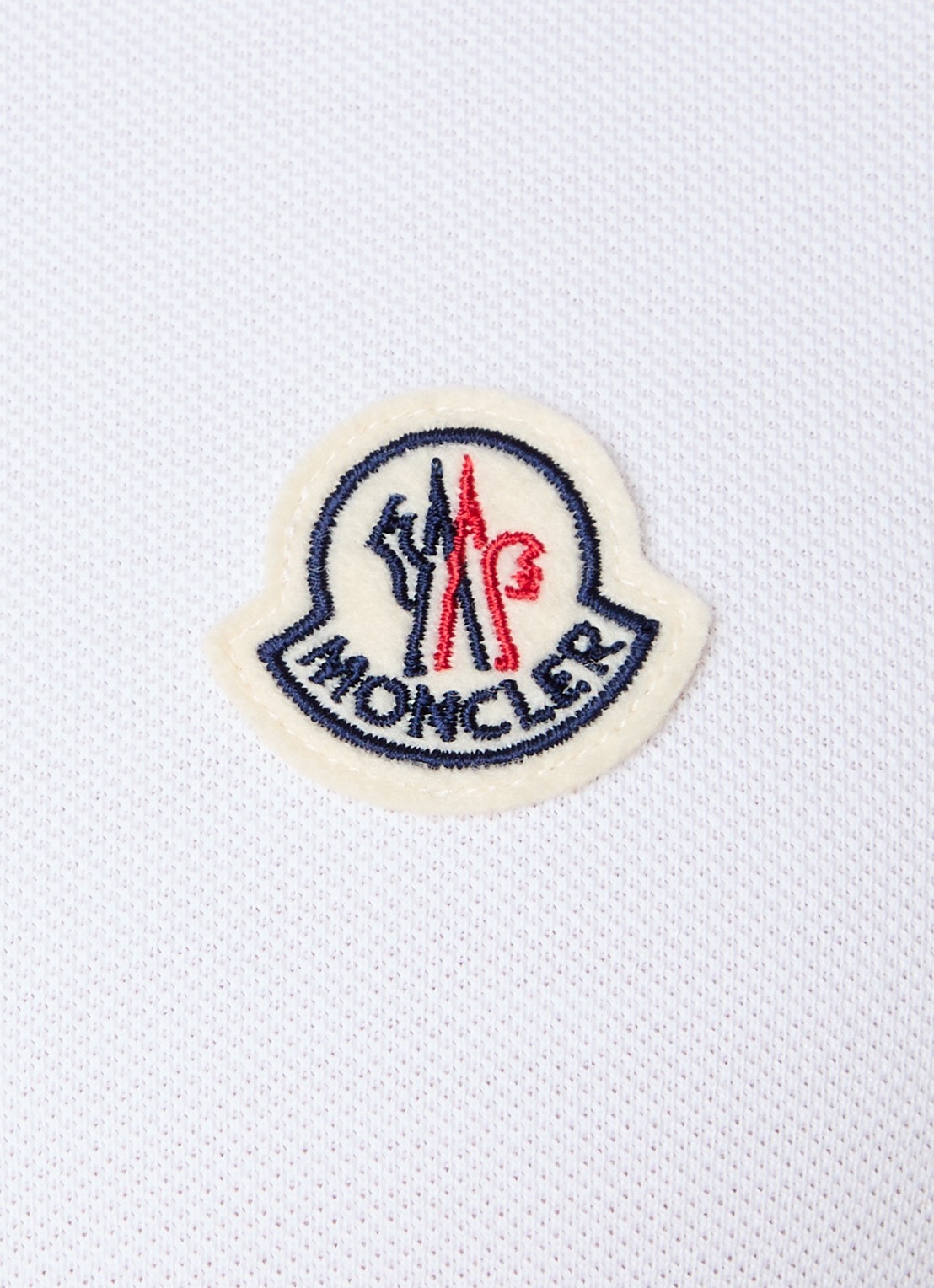 Moncler Regular fit polo van piqué katoen - detail 4 wit