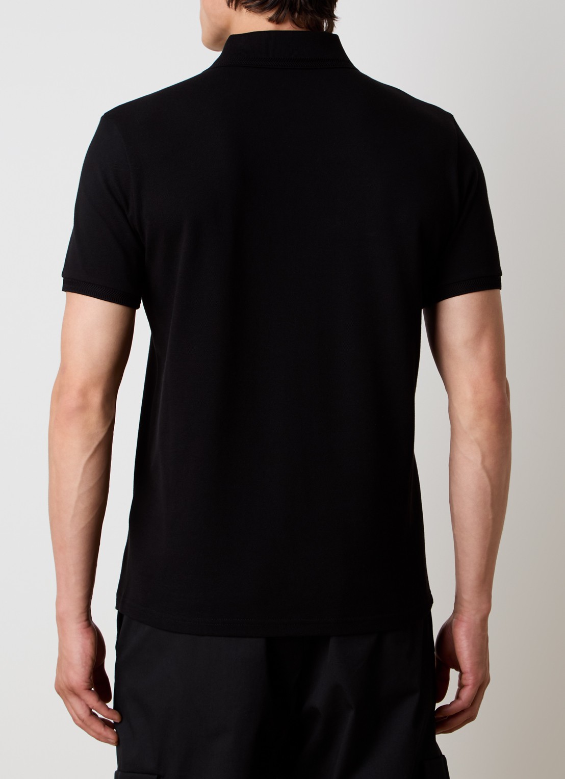 Moncler Regular fit polo van piqué katoen - achterkant 3 zwart