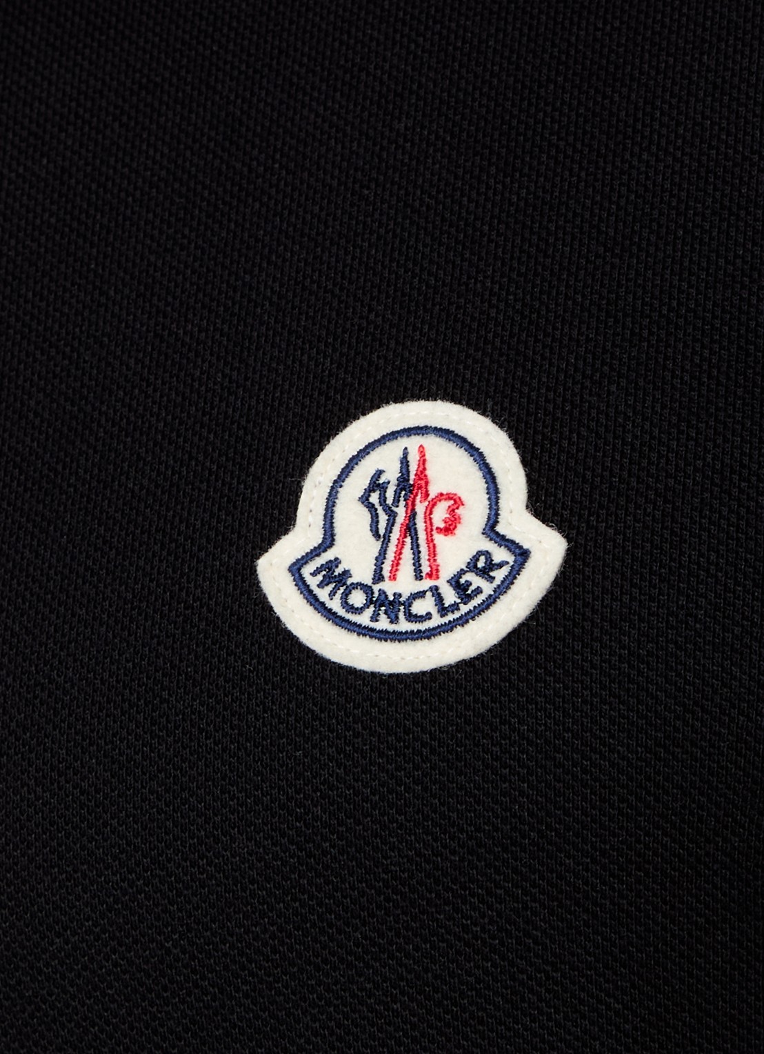 Moncler Regular fit polo van piqué katoen - detail 2 zwart